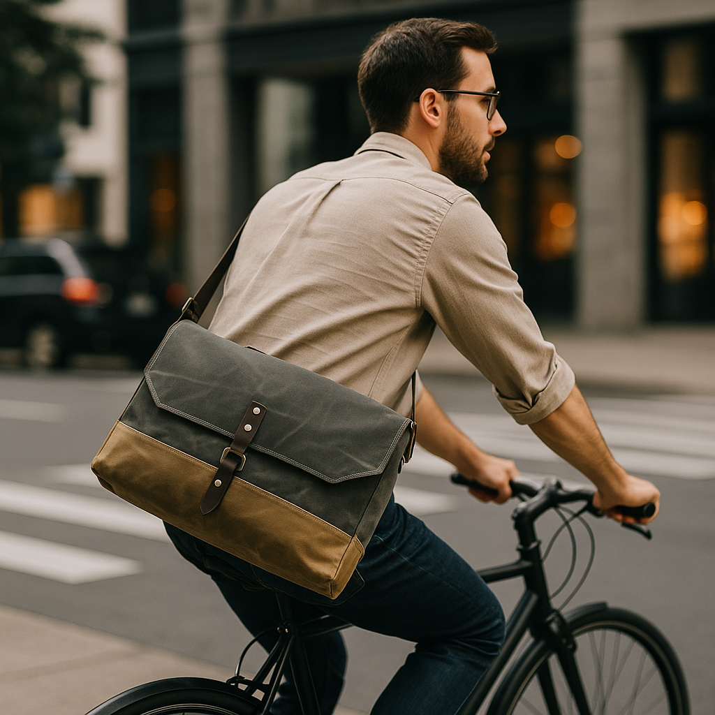 Sanford Waxed Canvas Messenger & Laptop Bag | 1820 Bag Co.