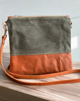 Sanibel Waxed Canvas & Leather Crossbody Bag - Handmade, Durable & Stylish