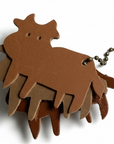 🐄 Leather Cow Bag Charm – Handcrafted from Recycled Leather Scraps