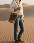 Wildwood Houndstooth Waxed Canvas Bucket Bag