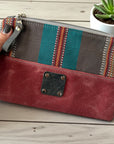 Taylor Zippered Waxed Canvas Pouch – Nautical Red / Stripe