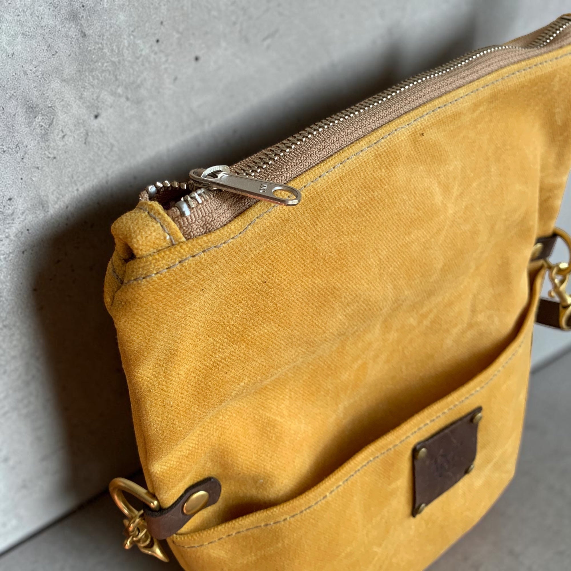 Stuart Zippered Waxed Canvas Fold-Over Crossbody Bag | 1820 Bag Co.