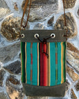 Wildwood Waxed Canvas Bucket Bag - Turquoise Strips - 1820 Bag Co.