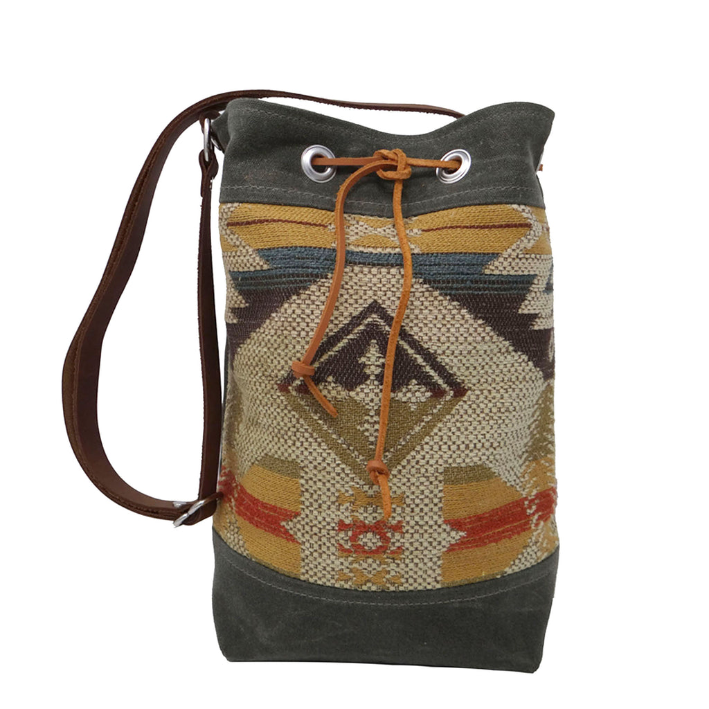 Wildwood Waxed Canvas Bucket Bag - Navajo Southwest - 1820 Bag Co.