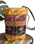 Wildwood Waxed Canvas Bucket Bag - Aztec - 1820 Bag Co.