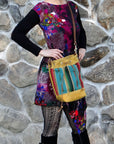 Wildwood Waxed Canvas Bucket Bag - Turquoise Strips - 1820 Bag Co.