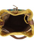 Wildwood Waxed Canvas Bucket Bag - Turquoise Strips - 1820 Bag Co.