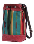 Wildwood Waxed Canvas Bucket Bag - Turquoise Strips - 1820 Bag Co.