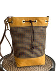 Wildwood Waxed Canvas Houndstooth Bucket Bag