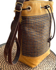 Wildwood Waxed Canvas Houndstooth Bucket Bag