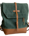 Archer Daypack in Leather & Waxed Canvas - 1820 Bag Co.