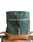 Archer Daypack in Leather & Waxed Canvas - 1820 Bag Co.