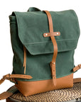 Archer Daypack in Leather & Waxed Canvas - 1820 Bag Co.