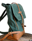 Archer Daypack in Leather & Waxed Canvas - 1820 Bag Co.