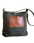Daytona Waxed Canvas Hobo Bag with Recycled Leather Belt Strap, Boho Bag - 1820 Bag Co.