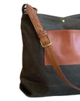 Daytona Waxed Canvas Hobo Bag with Recycled Leather Belt Strap, Boho Bag - 1820 Bag Co.