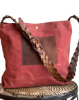 Daytona Waxed Canvas Hobo Bag with Recycled Leather Belt Strap, Boho Bag - 1820 Bag Co.