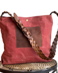 Daytona Waxed Canvas Hobo Bag with Recycled Leather Belt Strap, Boho Bag - 1820 Bag Co.