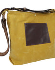 Daytona Waxed Canvas Hobo Bag with Recycled Leather Belt Strap, Boho Bag - 1820 Bag Co.