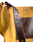 Daytona Waxed Canvas Hobo Bag with Recycled Leather Belt Strap, Boho Bag - 1820 Bag Co.