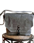 Englewood Waxed Canvas Mens Field Bag - Gray Messenger Bag - 1820 Bag Co.