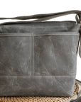 Englewood Waxed Canvas Mens Field Bag - Gray Messenger Bag - 1820 Bag Co.