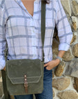 Hobe Satchel Waxed Canvas Bag - Large