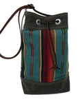 Wildwood Waxed Canvas Bucket Bag - Turquoise Strips - 1820 Bag Co.