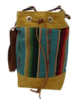 Wildwood Waxed Canvas Bucket Bag - Yellow and Turquoise - 1820 Bag Co.