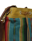 Wildwood Waxed Canvas Bucket Bag - Yellow and Turquoise - 1820 Bag Co.