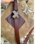 Daytona Waxed Canvas Hobo Bag with Recycled Leather Belt Strap, Boho Bag - 1820 Bag Co.
