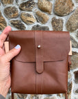 Pinecrest Mini Leather Satchel Crossbody Bag - Tan - 1820 Bag Co.