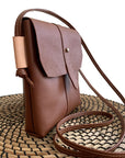Pinecrest Mini Leather Satchel Crossbody Bag - Tan - 1820 Bag Co.