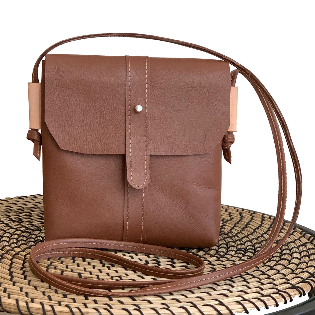 Pinecrest Mini Leather Satchel Crossbody Bag - Tan - 1820 Bag Co.