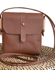 Pinecrest Mini Leather Satchel Crossbody Bag - Tan - 1820 Bag Co.