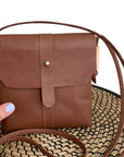 Pinecrest Mini Leather Satchel Crossbody Bag - Tan - 1820 Bag Co.