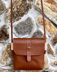Pinecrest Mini Leather Satchel Crossbody Bag - Tan - 1820 Bag Co.