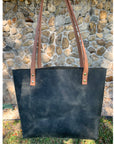 Sarasota Leather Tote - Rustic Sage Green - 1820 Bag Co.