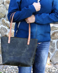 Sarasota Leather Tote - Rustic Sage Green - 1820 Bag Co.