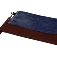 Marianna Repurposed Denim & Leather Zippered Wristlet - 1820 Bag Co.
