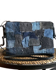 Juno Repurposed Denim & Leather Zippered Crossbody - 1820 Bag Co.