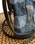 Juno Repurposed Denim & Leather Zippered Crossbody - 1820 Bag Co.