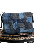 Juno Repurposed Denim & Leather Zippered Crossbody - 1820 Bag Co.