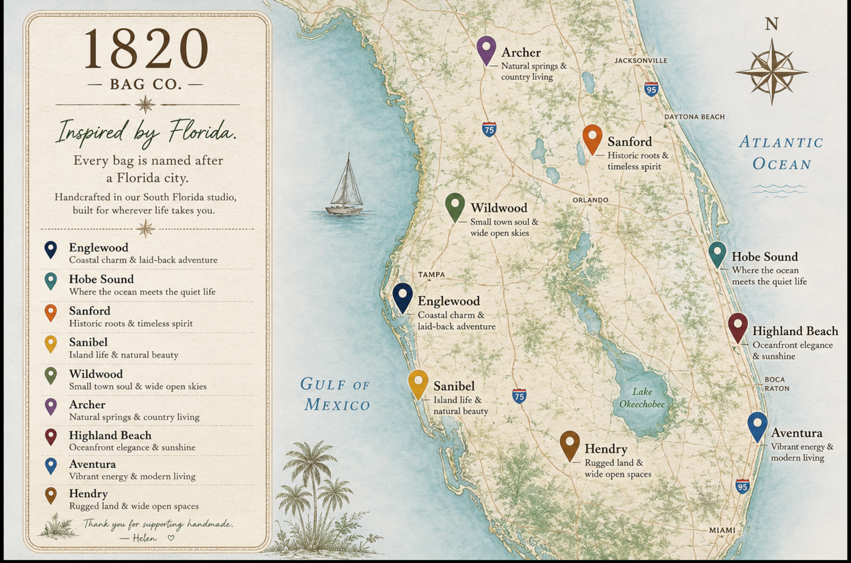 Why Our Handmade Bags Florida Names | 1820 Bag Co.