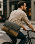Sanford Waxed Canvas Messenger Bag | Handmade Laptop & Crossbody Bag
