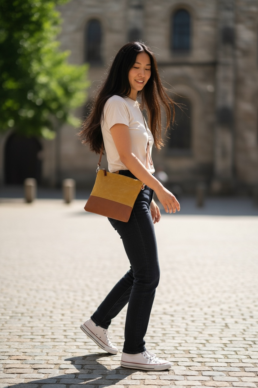 Sanibel Waxed Canvas &amp; Leather Crossbody Bag - Handmade, Durable &amp; Stylish
