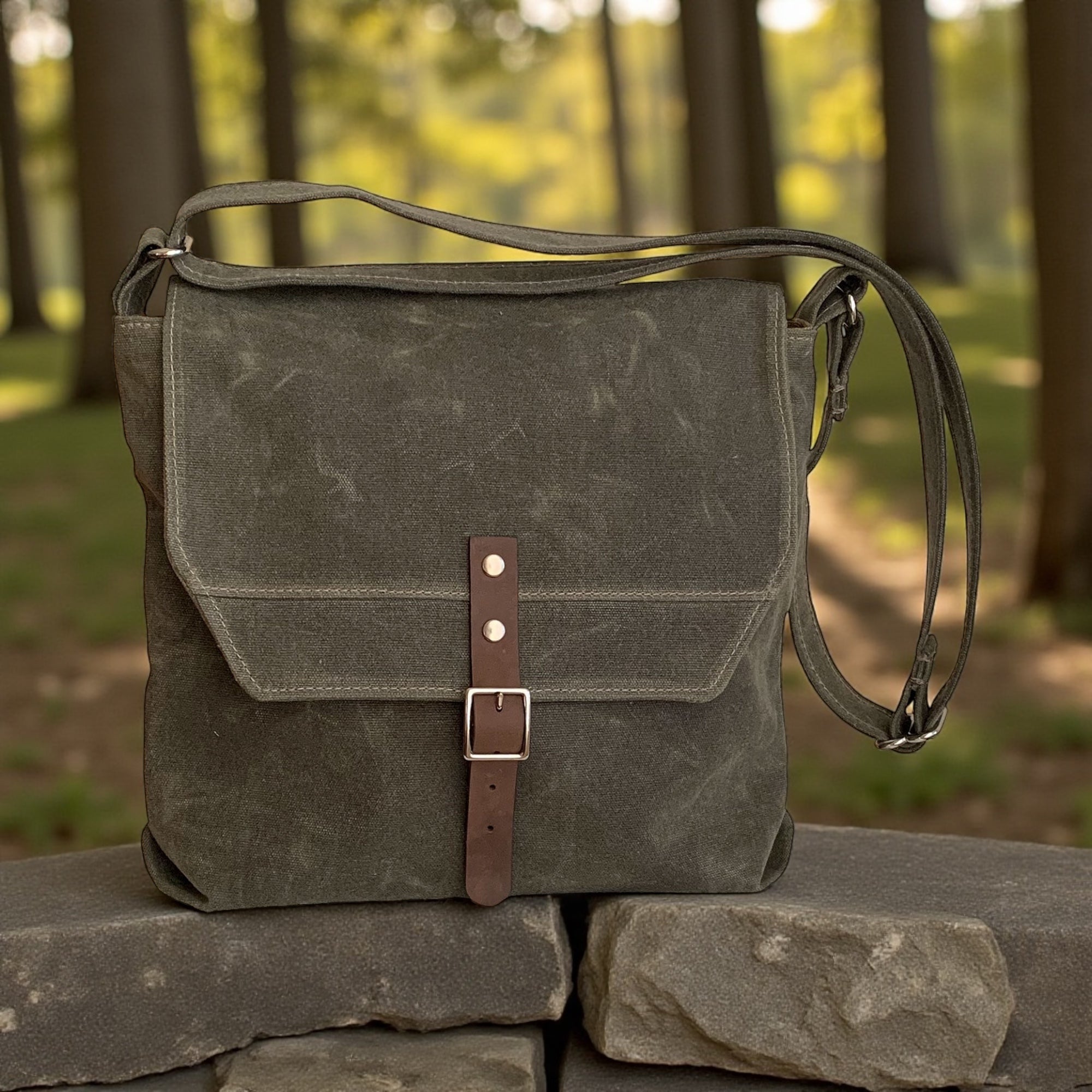 Hobe Satchel Waxed Canvas Bag - Large