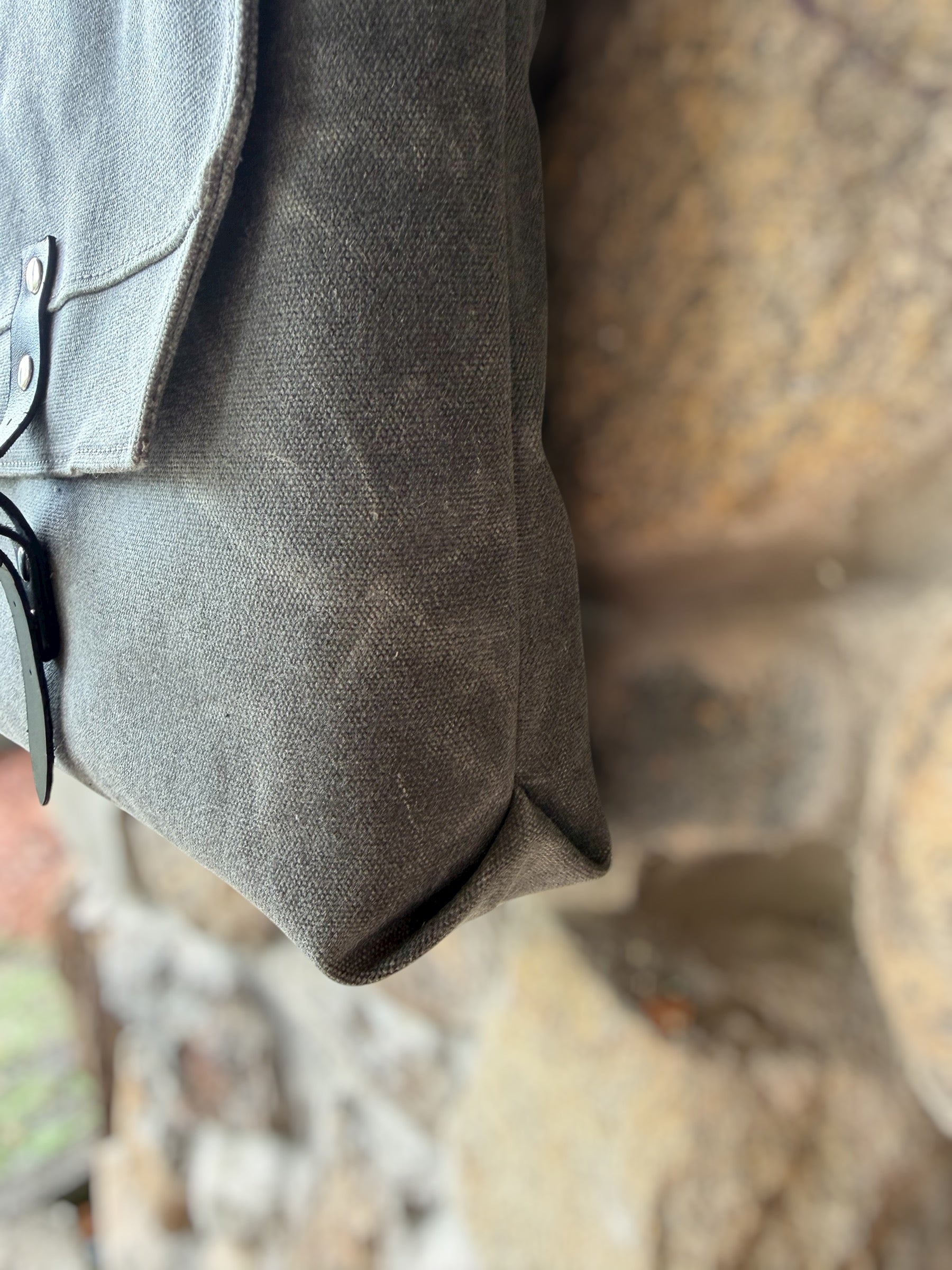 Hobe Satchel Waxed Canvas Bag - Large Gray