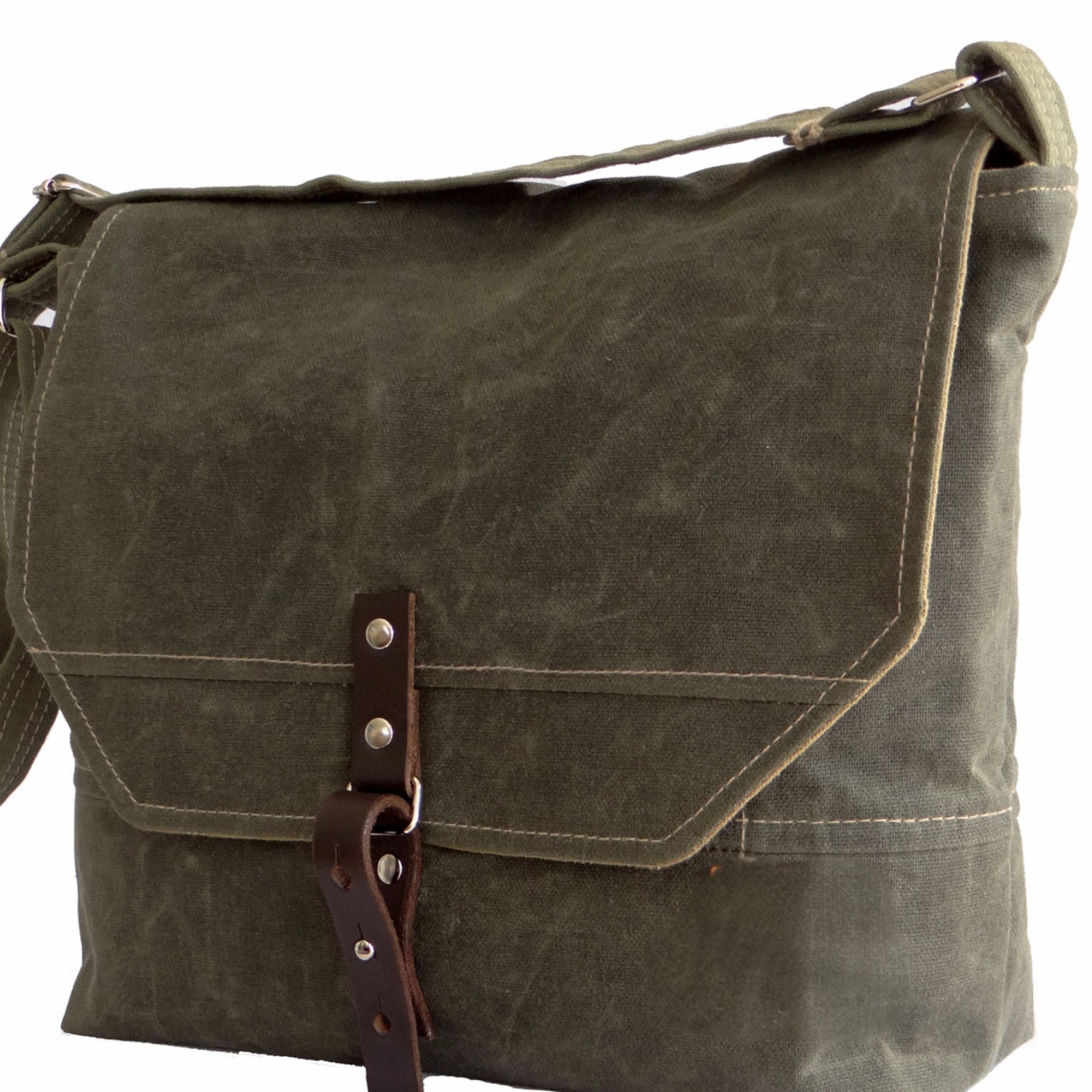 Waxed Canvas Messenger Bag | Handcrafted in the USA | 1820 Bag Co.