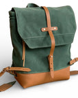 Archer Daypack in Leather & Waxed Canvas